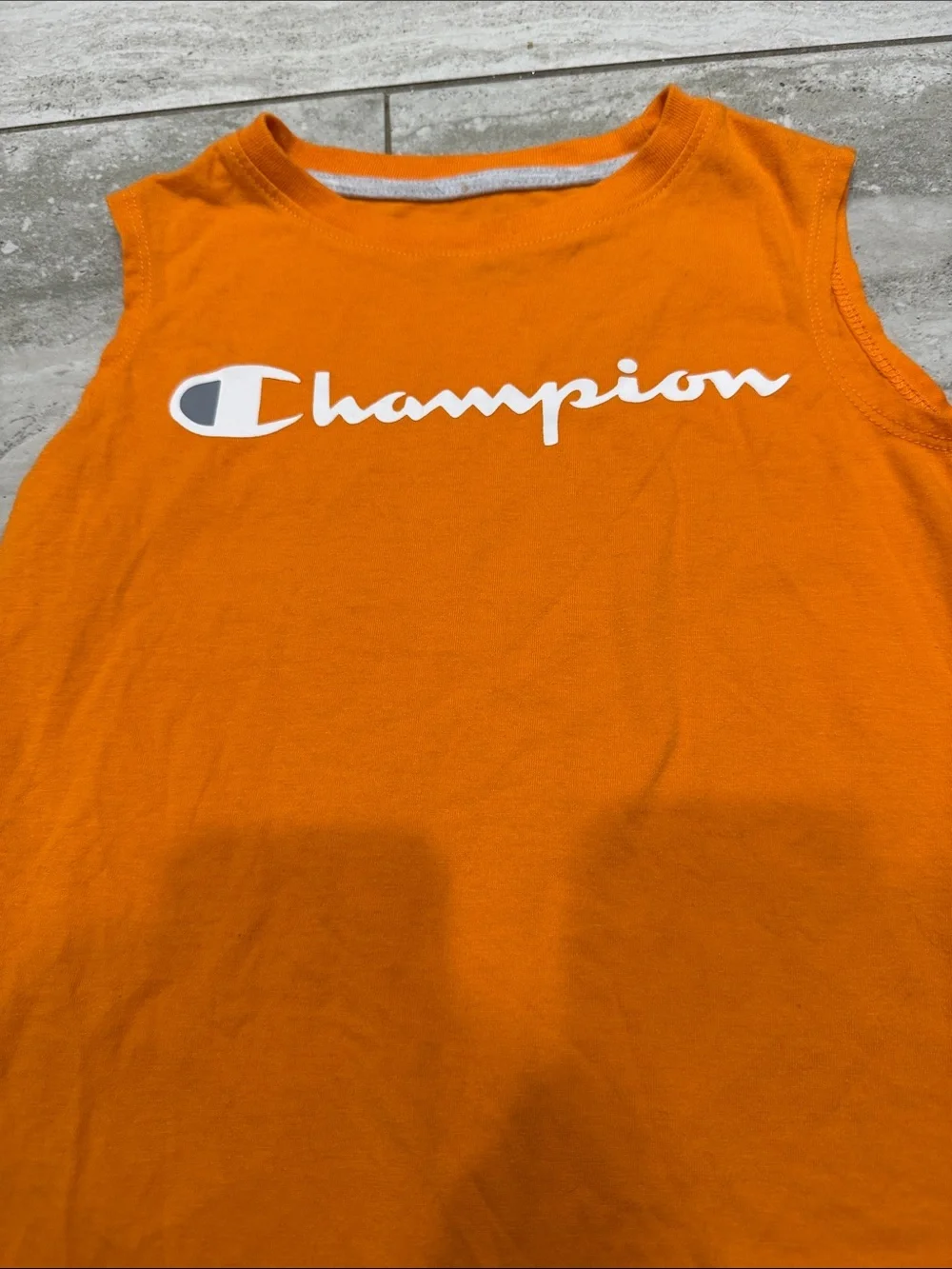 Champion Orange Boys' Tank with White Logo